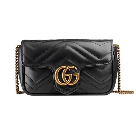 gucci gg 1099 s 807y1|GG Emblem super mini bag in black leather.